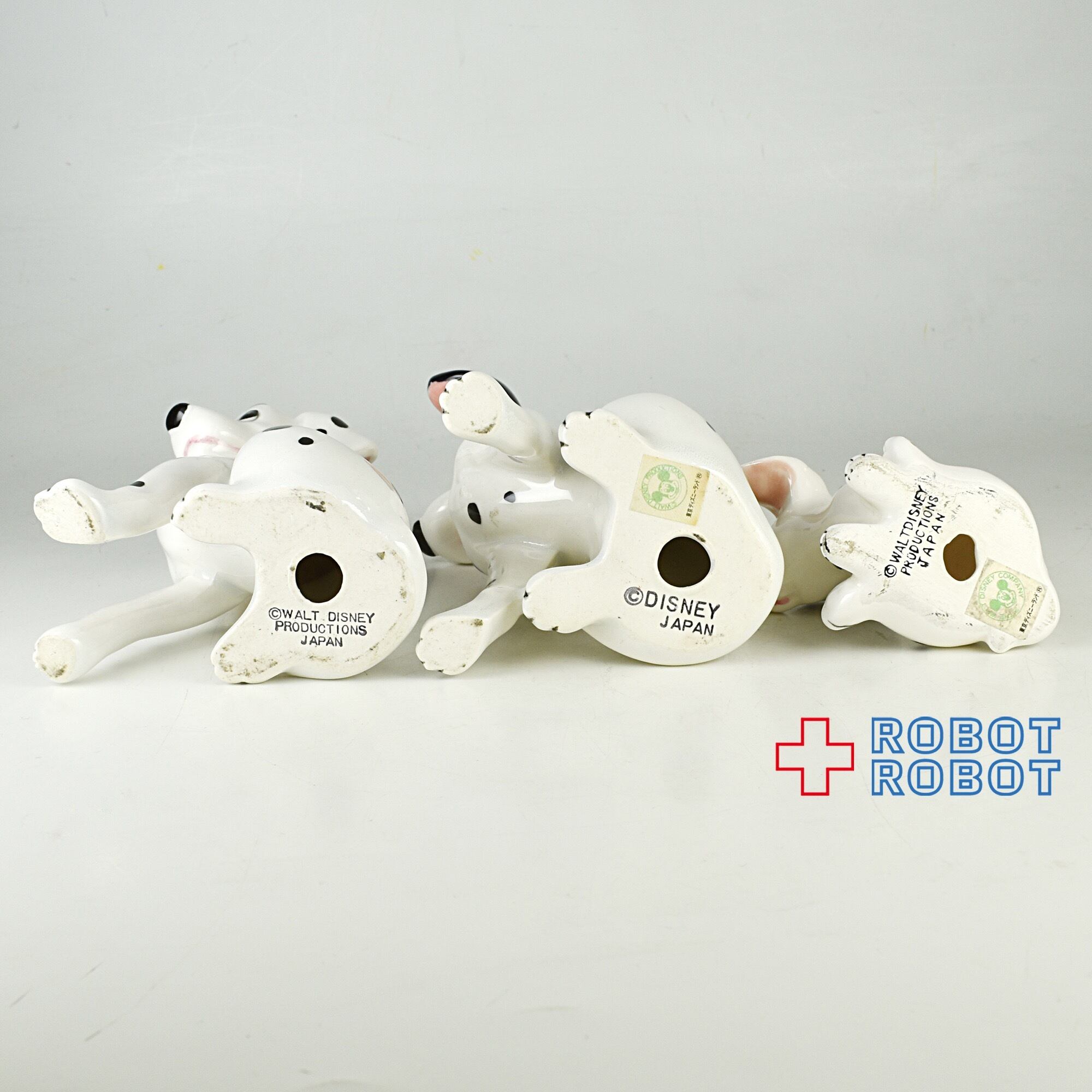 3体セット 陶器製 ダルメシアン 犬 フィギュア ディズニー TDL 東京ディズニーランド 101匹わんちゃん 陶器製 フィギュアリン 3体