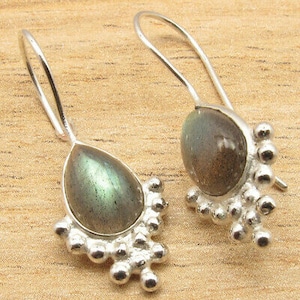 labradorite  記憶力 潜在意識 ラブラドライト　シルバーフックピアス