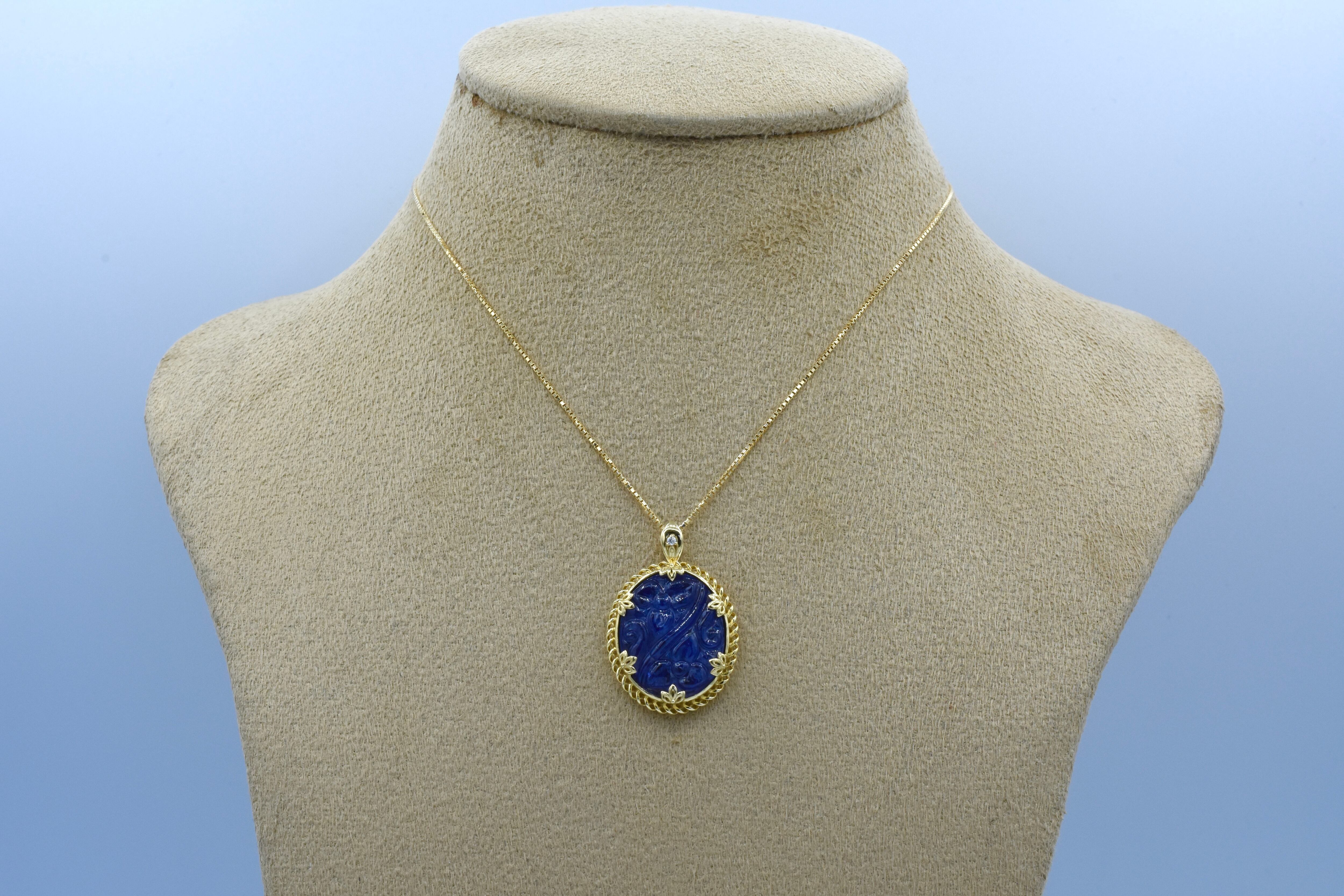 限定！一点物 タンザナイト カービング K18 イエローゴールド 