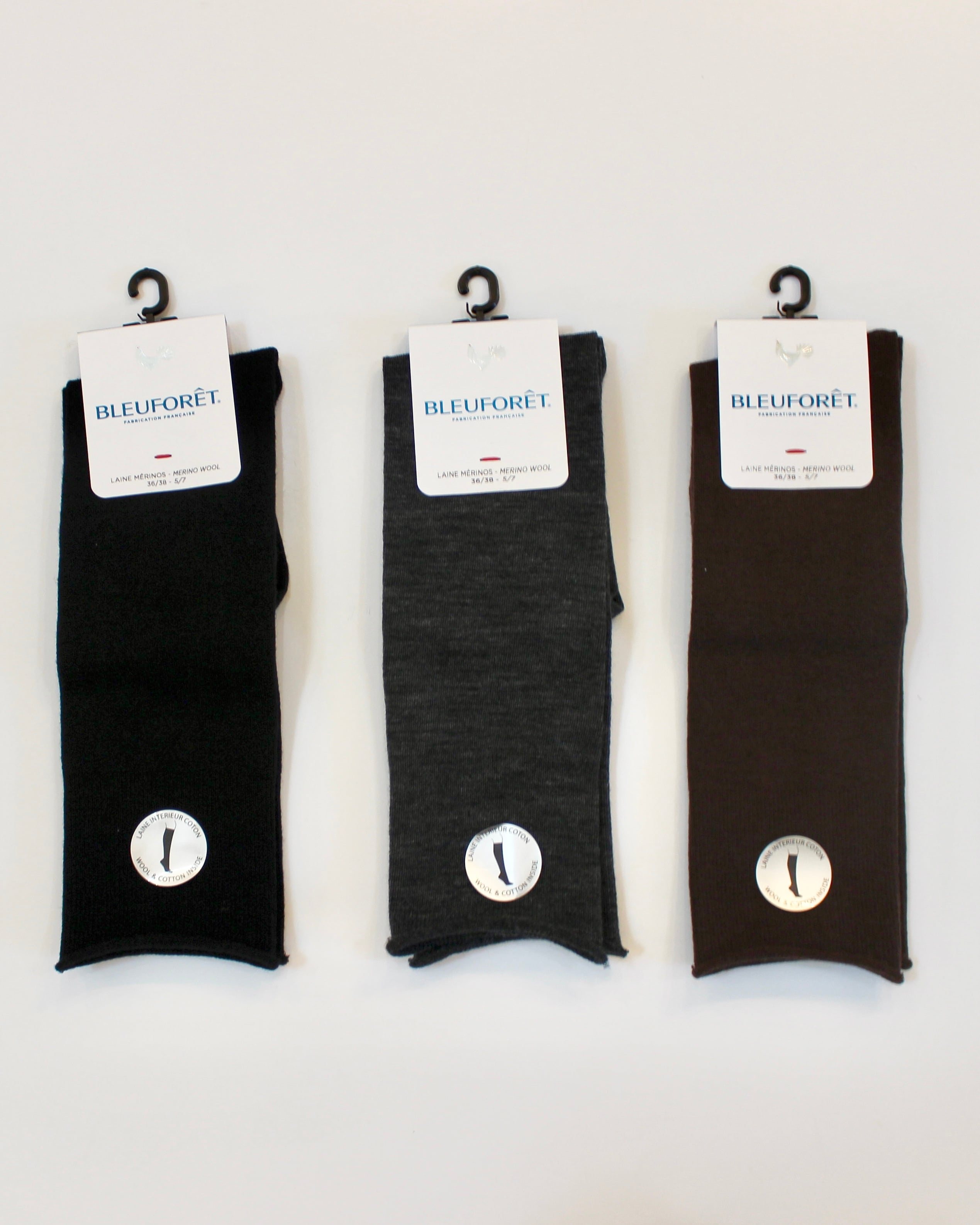 BLEU FORET/wool long socks