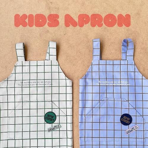 GRID柄 apron(kids size)