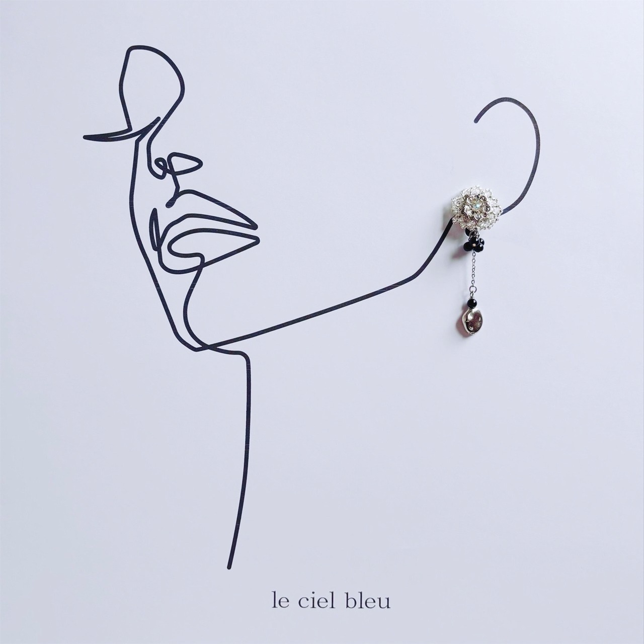 華やか天然石の印象UPイヤリング オニキス シルバー