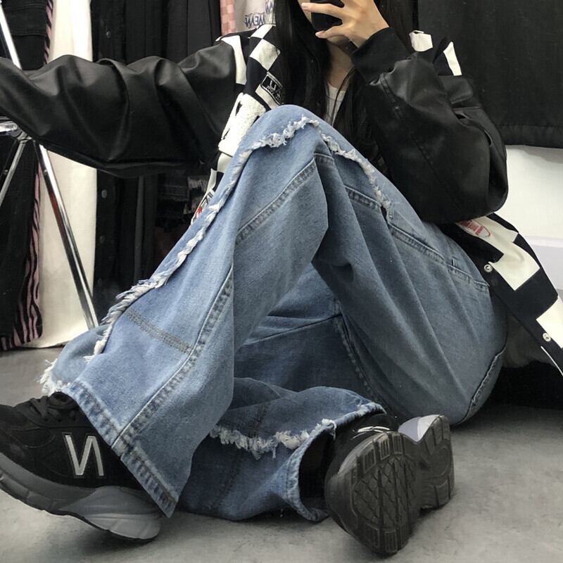 韓国っぽ ストリートスタイル ゆるかわ ハイウエスト スタイルアップ デニムパンツ カジュアル メンズライク 着回し抜群 ボトムス Lamitte Deco トレンド 韓国ファッション ショップ Base店