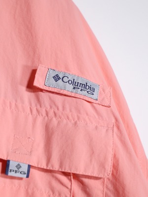 "Columbia" pink PFG fishing design s/s shirt