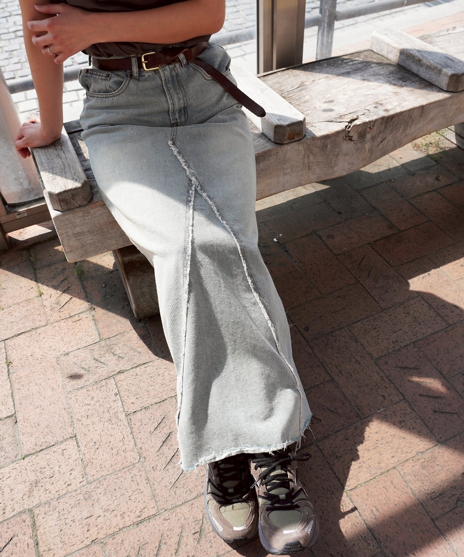 古着リメイク 手書きメッセージアイボリーロングスカート 古着リメイク 手書きメッセージアイボリーロングスカート 古着