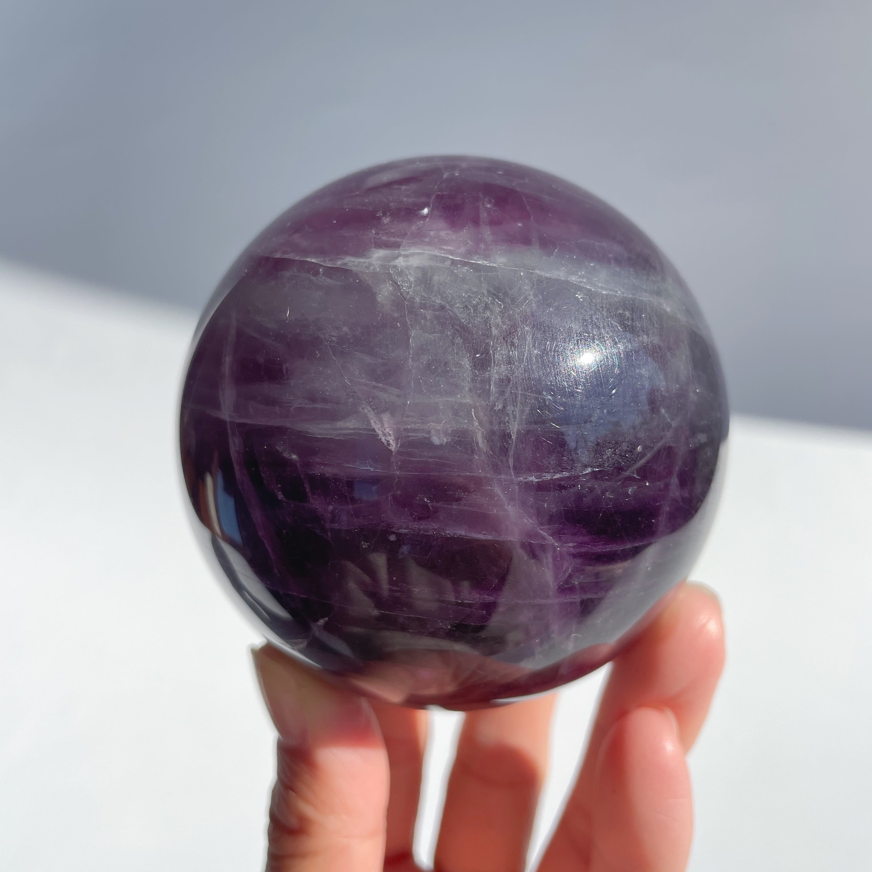レインボーフローライト スフィア（丸玉）06◇Rainbow Fluorite Sphere