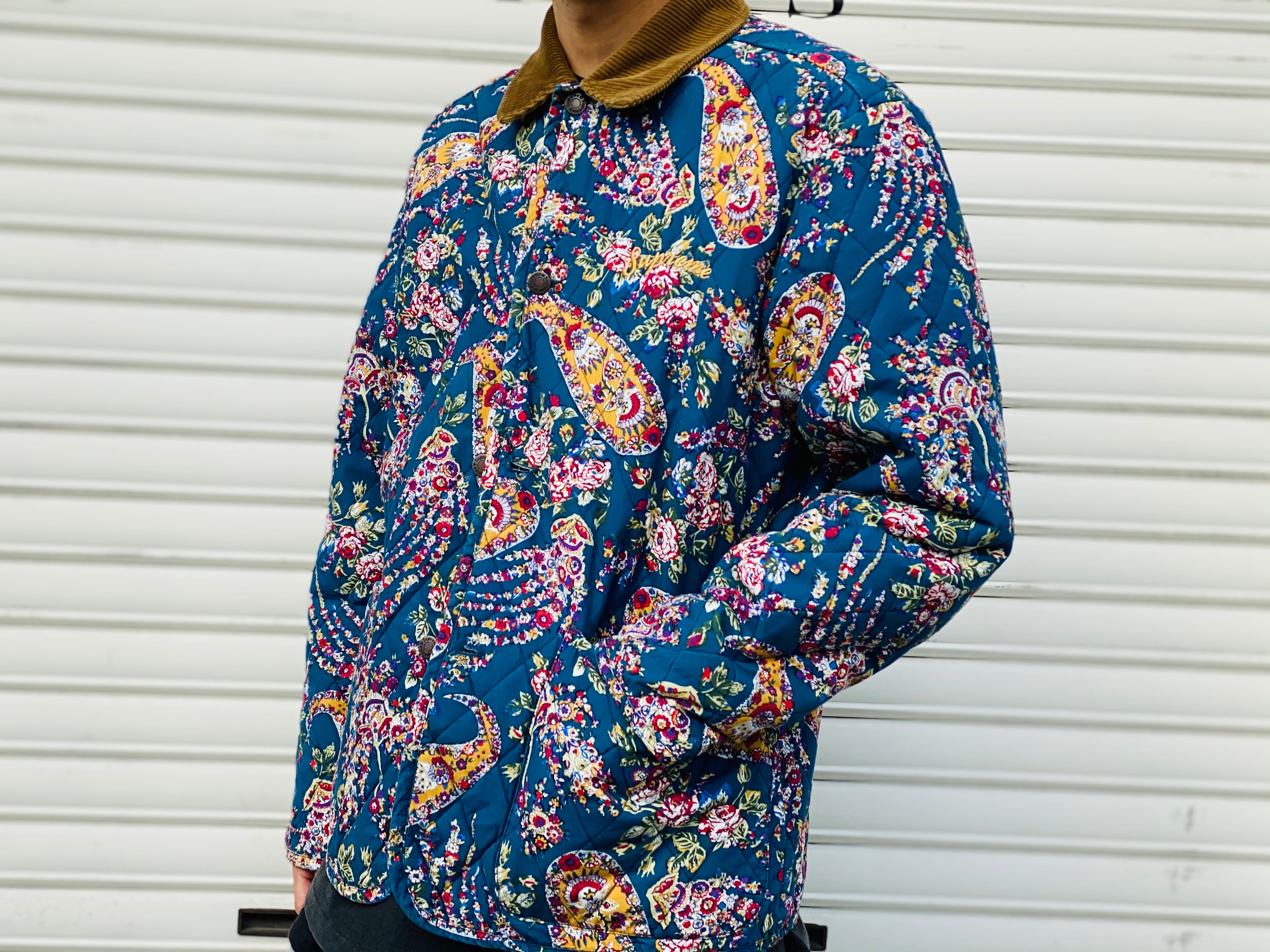 Supreme 19AW QUILTED PAISLEY JACKET MEDIUM NAVY 155JK0818 | BRAND  