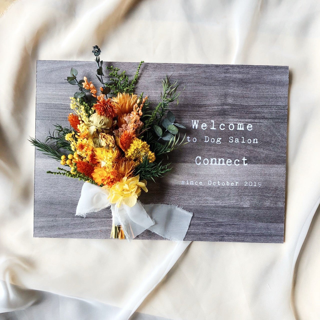 ミニスワッグ付きウェルカムボード │ラスティックウェディング | DIY