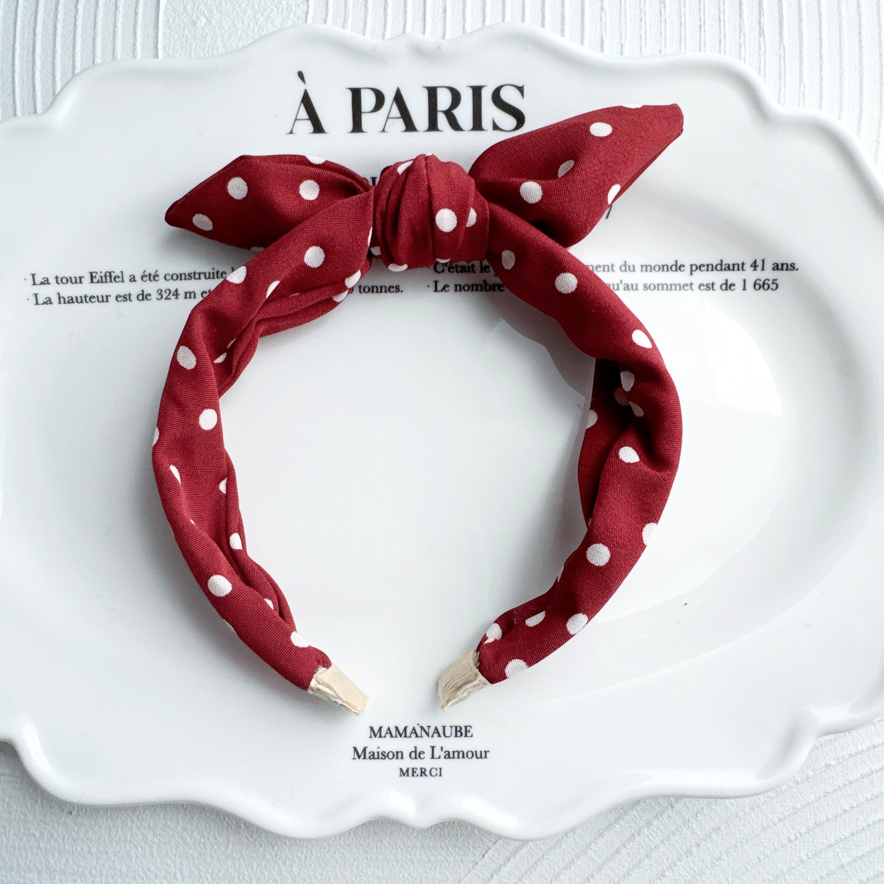 ドット柄大きなおリボン撮影用カチューシャ