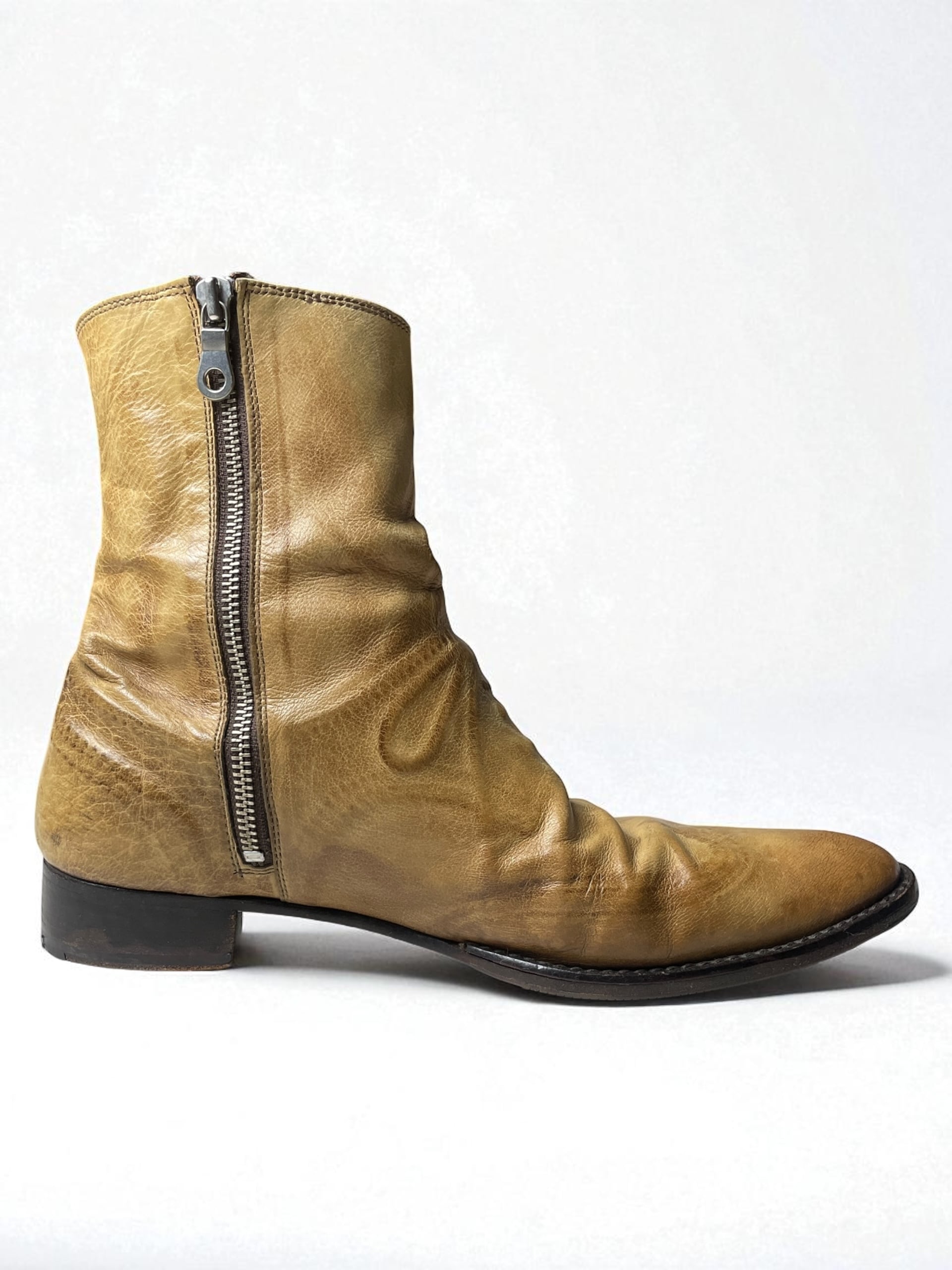 Mihara Yasuhiro - Early Embossed Lace Side Zip Boots | Atelier Accord