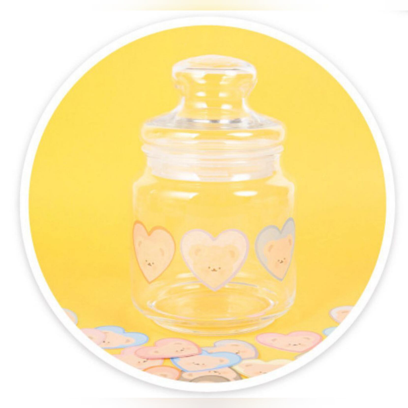 くま系シール 海外 ハート型から顔を覗かせるかわいいクマのフレーク