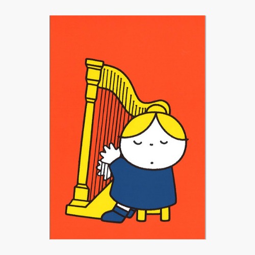 ポストカード　ハープを弾く人 / ディック・ブルーナ