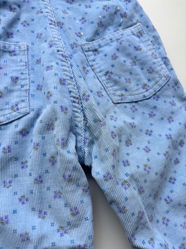 【2T・vintage】USA製　OshKosh フローラル柄オーバーオール