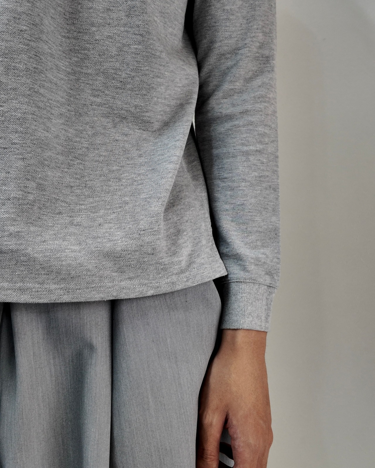【2003 PRADA】rubber plate grey polo shirt