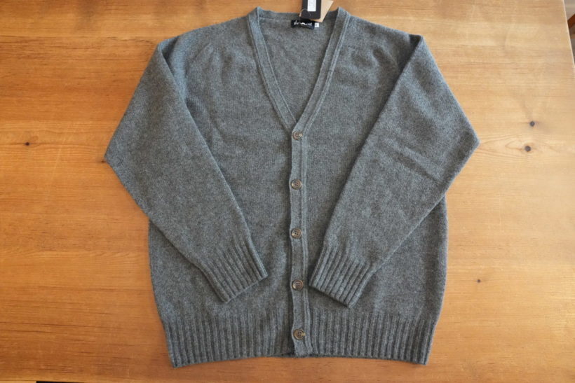 HARLEY別注　Superfine Lambswool カーディガン（ミディアムグレー）