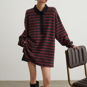 ボーダービッグシルエットニット　21980