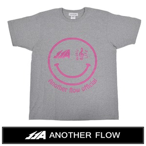 ANOTHER FLOW(アナザーフロー) ネオン スマイルマーク Tシャツ グレー×ピンク