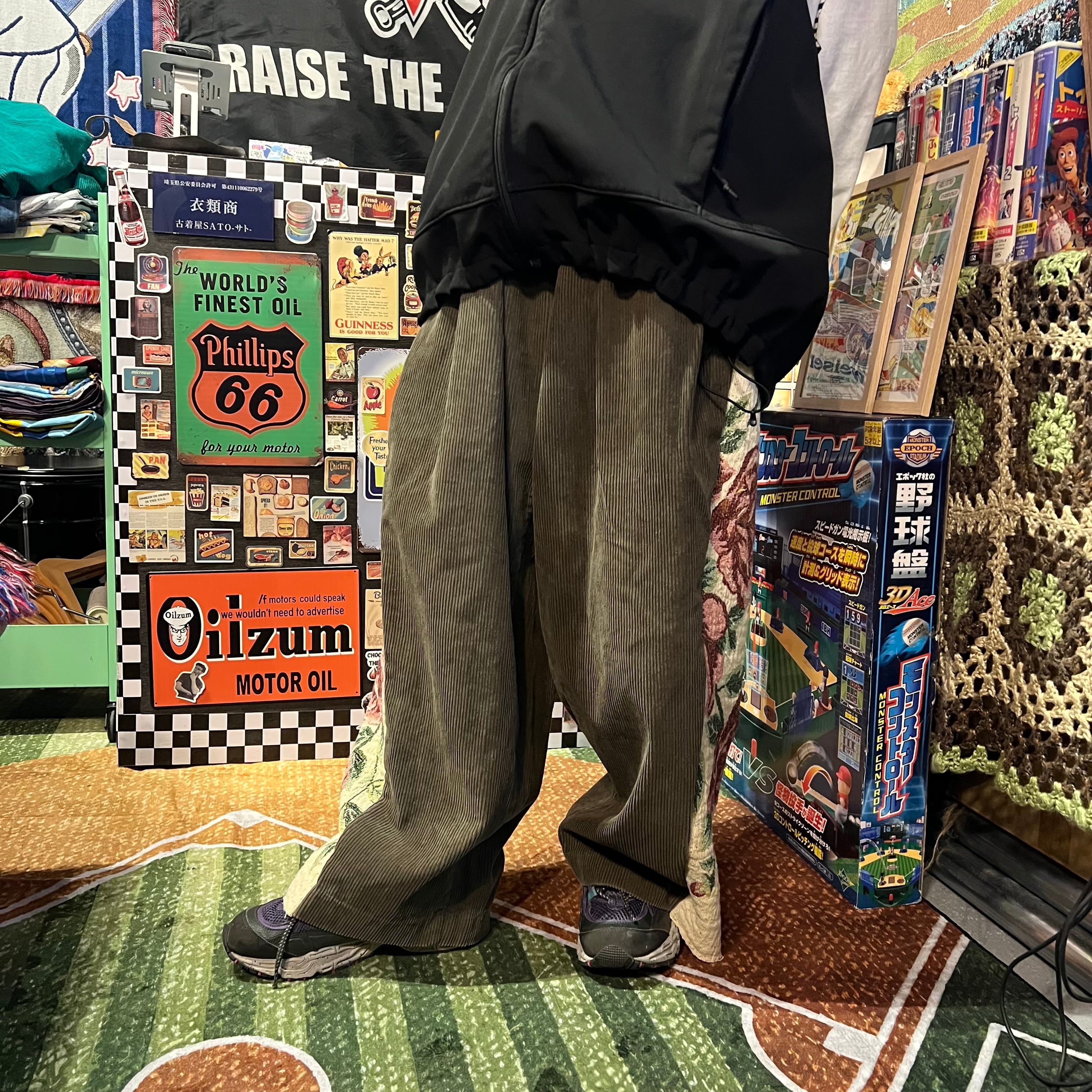 vintage リメイクドッキングバイカラーコーデュロイ軍パンツ リメイク / コーデュロイパンツ / オールドラグドッキング | 古着屋