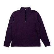美品 23区 HOMME ニジュウサンク オム ハーフジップ サーマル トレーナー シャツ サイズ 50 /メンズ/長袖/ワッフル/パープル/オンワード樫山