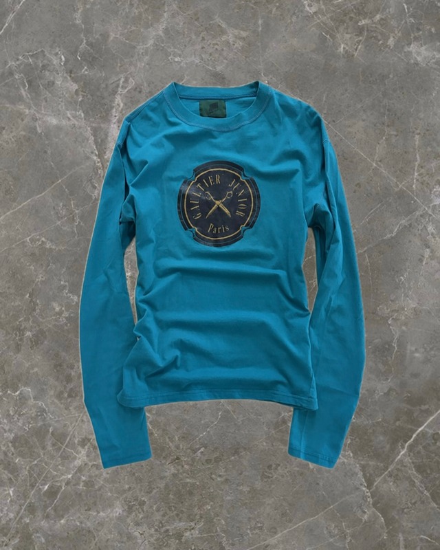 "Junior GAULTIER 89AW" scissors clock print t-shirt