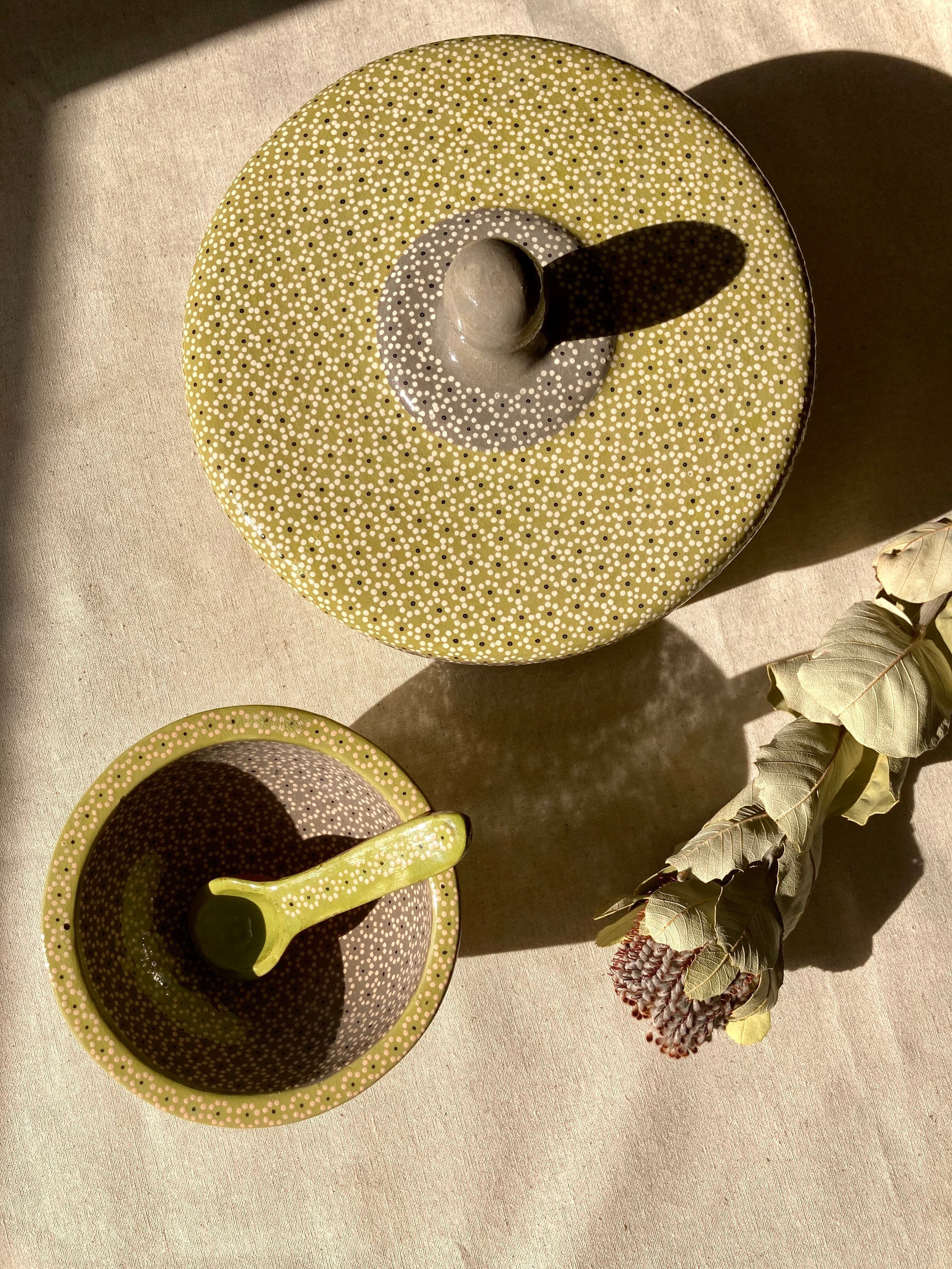 カプラ焼 モルカヘテ イエローグリーン キッチン雑貨 メキシコ雑貨