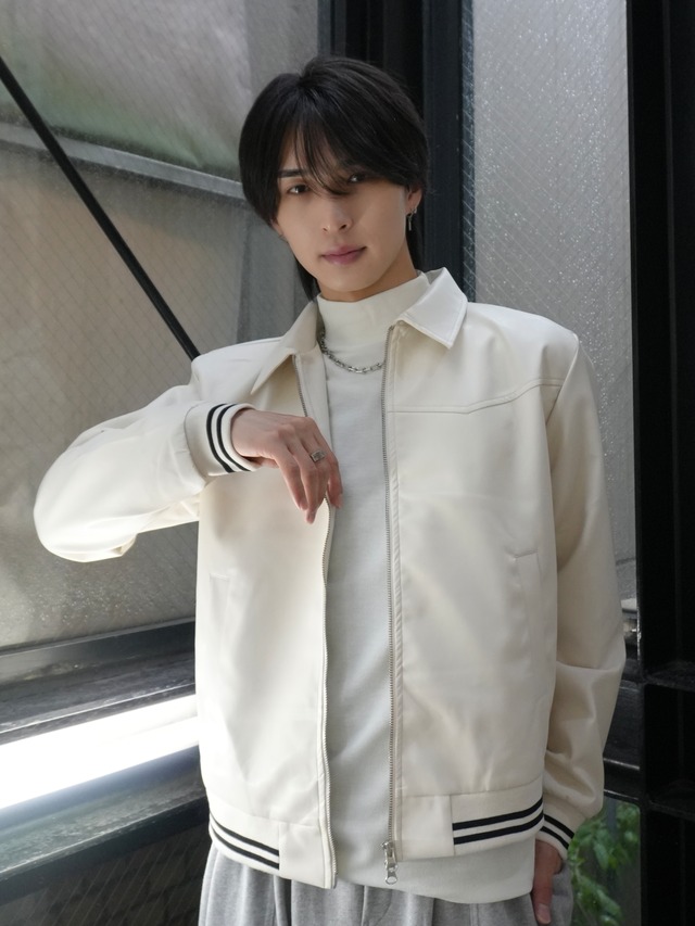 【ALUDE】Simple mono color line jacket（2color）