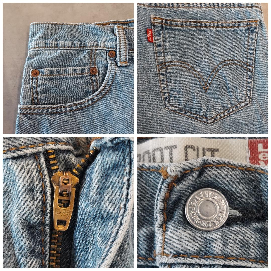 メンズ リーバイス517 Levis W32 フレアブーツ 青 古着 ボトム 22176