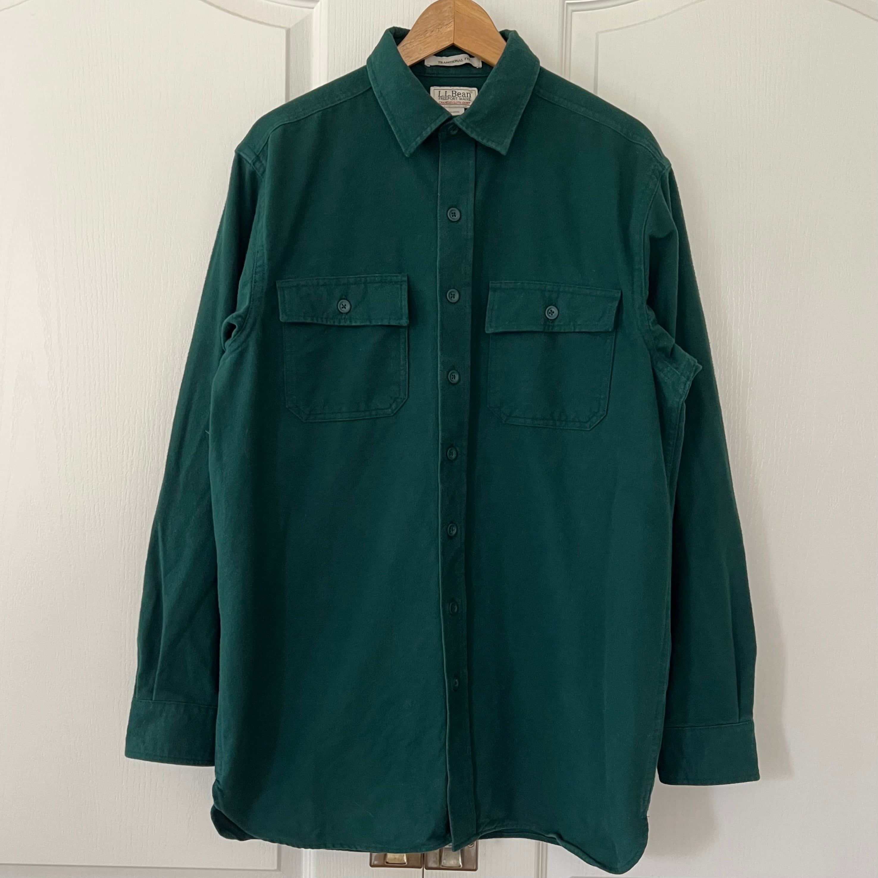 L.L.Bean エルエルビーン 長袖 シャツ シャモアクロス M グリーン