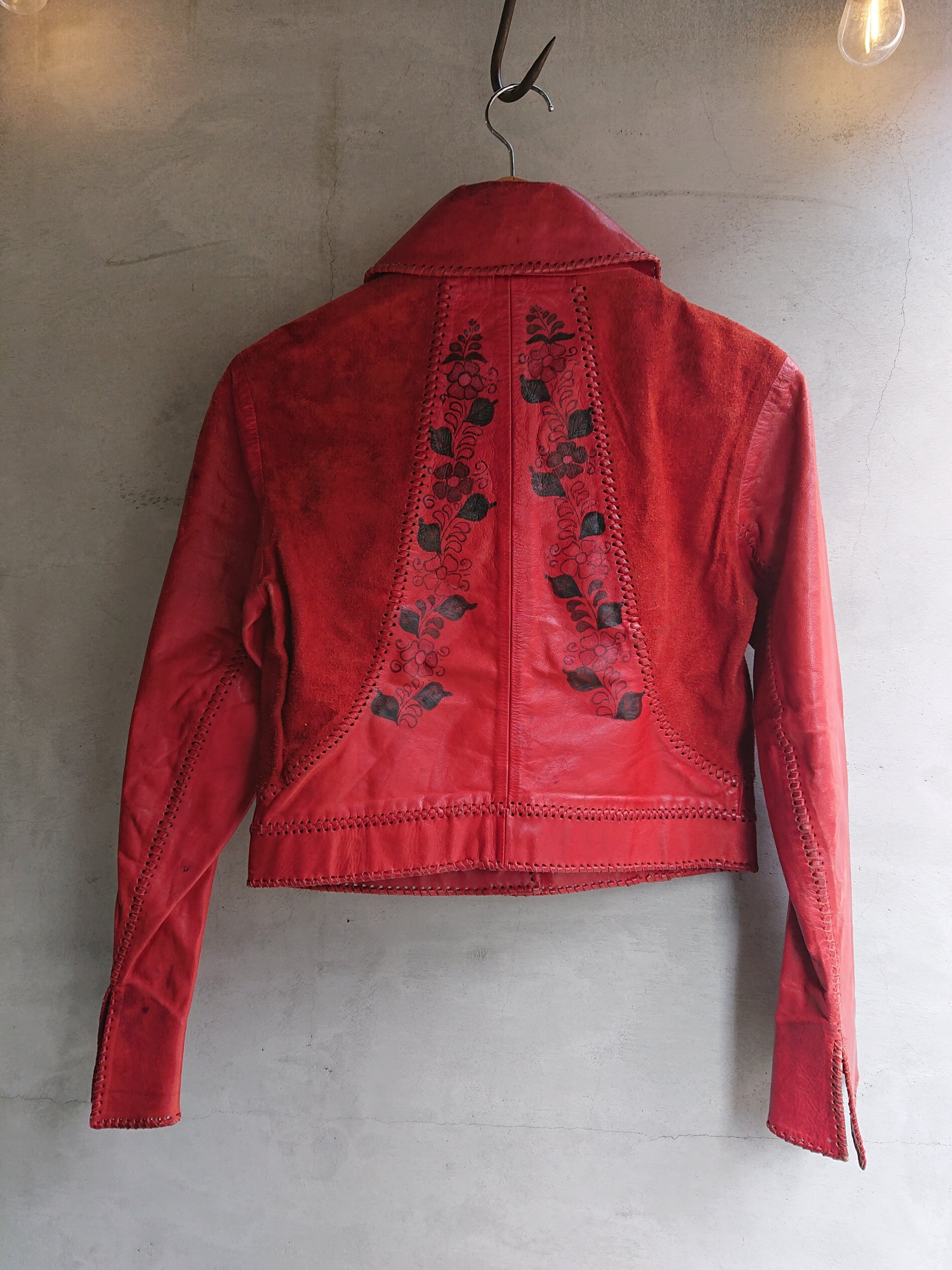 1970s Char LEATHER JACKET Red Color | BOW & ARROW WEB STORE