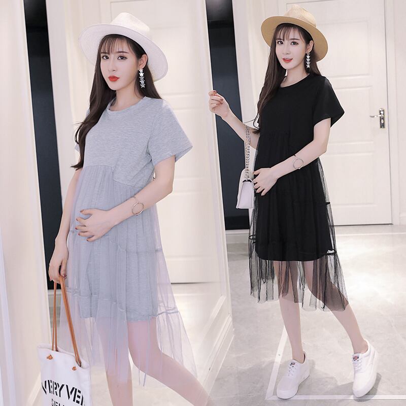 【新作】【送料無料】 妊娠中の母親2019夏のネット糸レース刺繡妖精のドレス古代の方法を復元する無地のマタニティドレス 刺繍 サマー 夏物 ソリッドカラー AL expec371587586961
