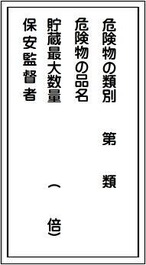 危険物の類別、危険物の品名、貯蔵最大数量、保安監督者 スチール明治山　MK162