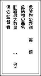 危険物の類別、危険物の品名、貯蔵最大数量、保安監督者 スチール明治山　MK162