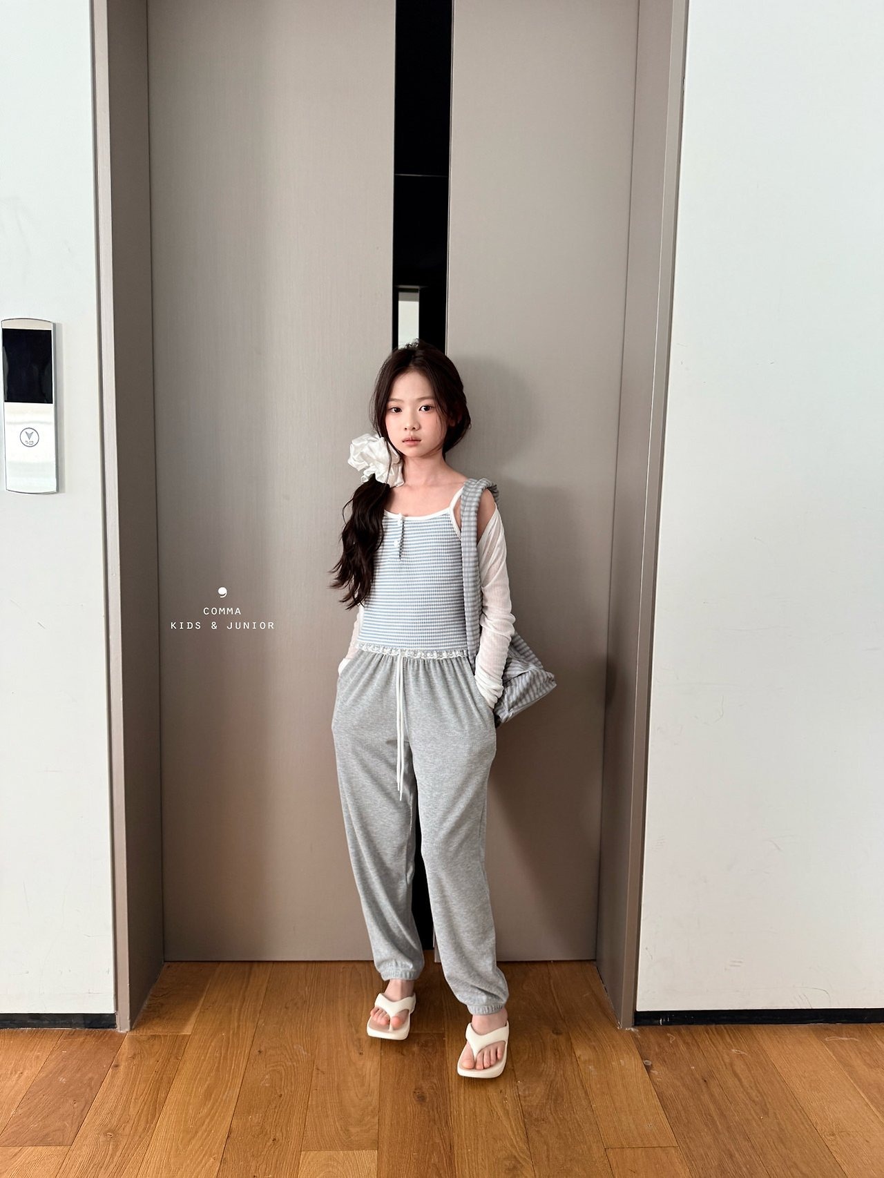 [COMMA] Striped Strap Sleeveless (160/170) / [콤마] 단가라끈나시 (160/170)