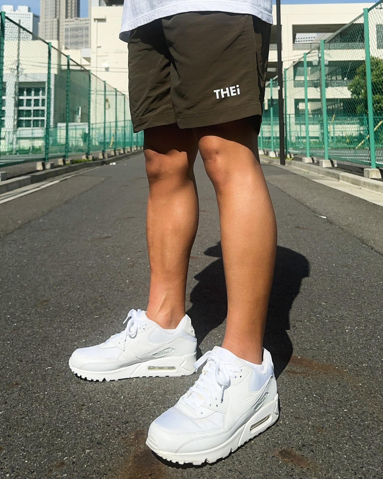 BASIC ONE POINT NYLON EASY SHORTS - MILITARY GREEN