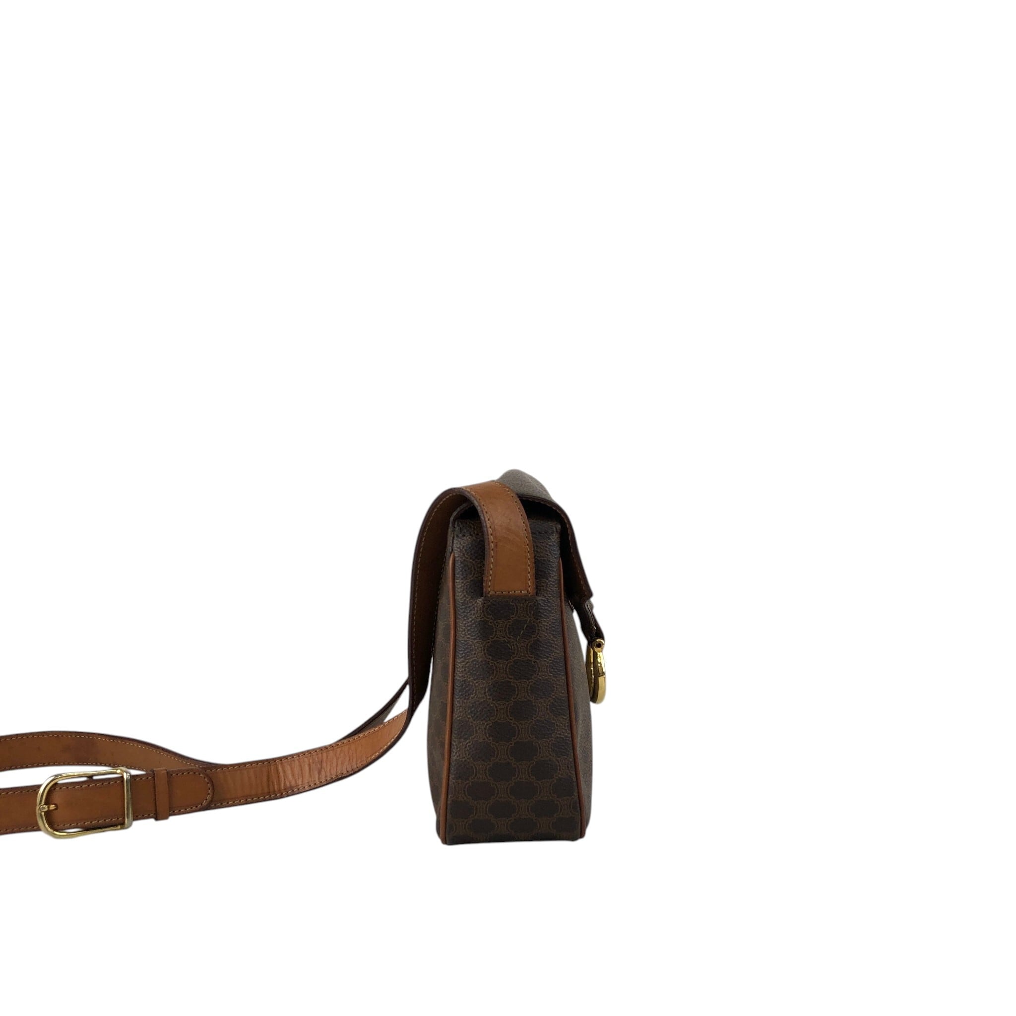 CELINE セリーヌ マカダム ショルダーバッグ ブラウン ホースビット