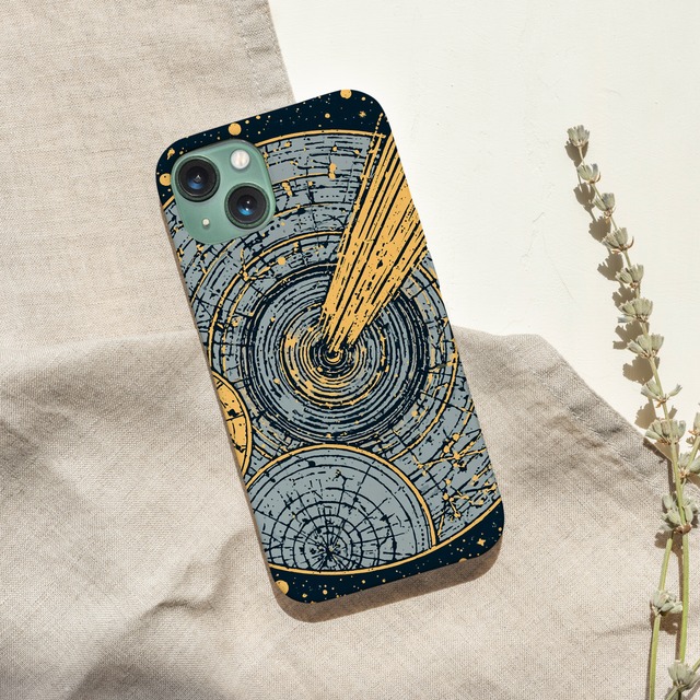 受注生産 iPhoneケース 彗星と円形天文盤の星図｜天体図 STAR075B