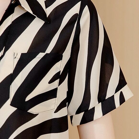 ゼブラ柄レイヤードフェイクシャツ (Z_028) | ANIGARA