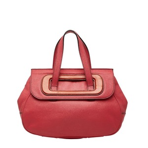 ロエベ アナグラム ハンドバッグ ピンク レッド レザー レディース LOEWE 【中古】