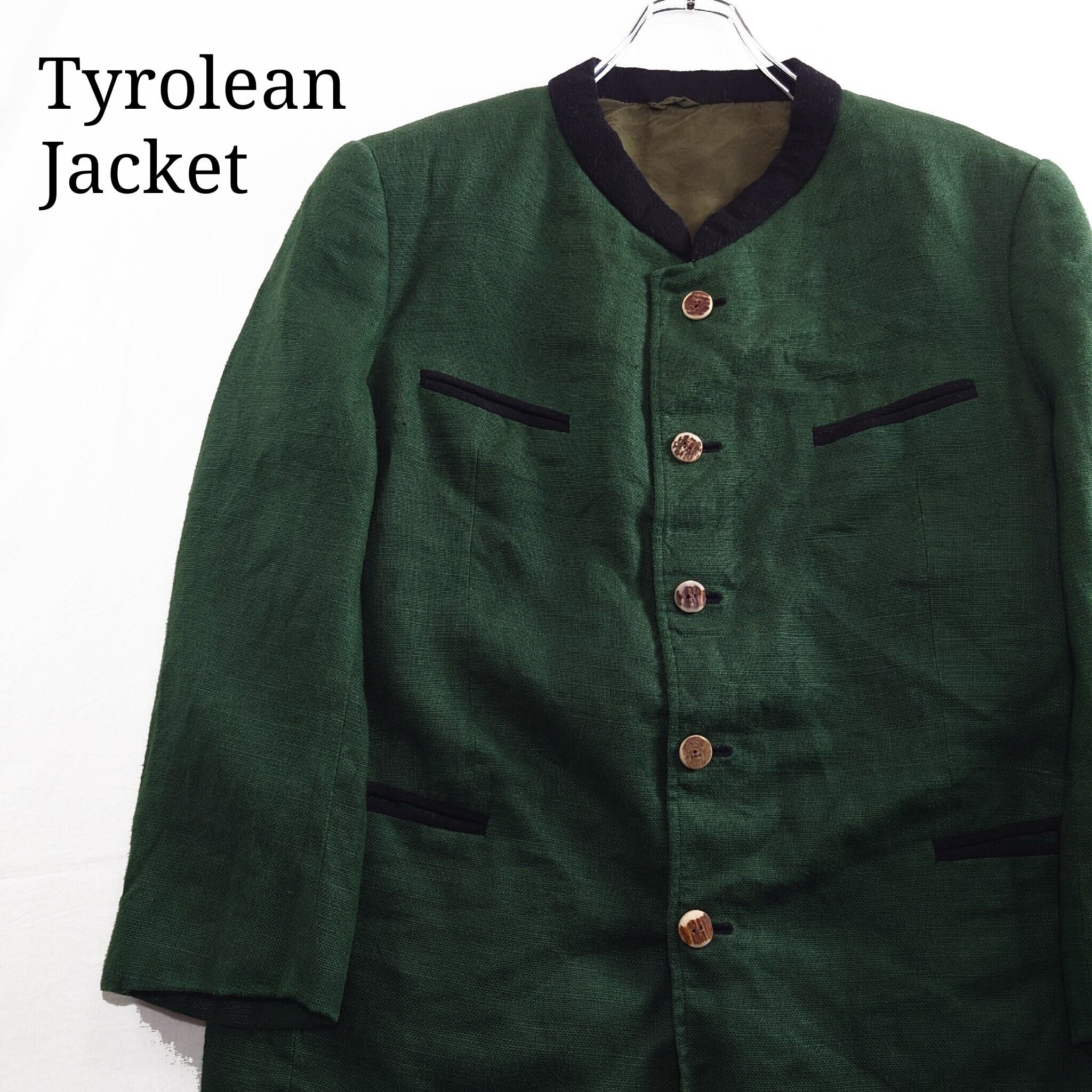 ●イタリア製 ノーカラー ウールジャケット チロリアンジャケット