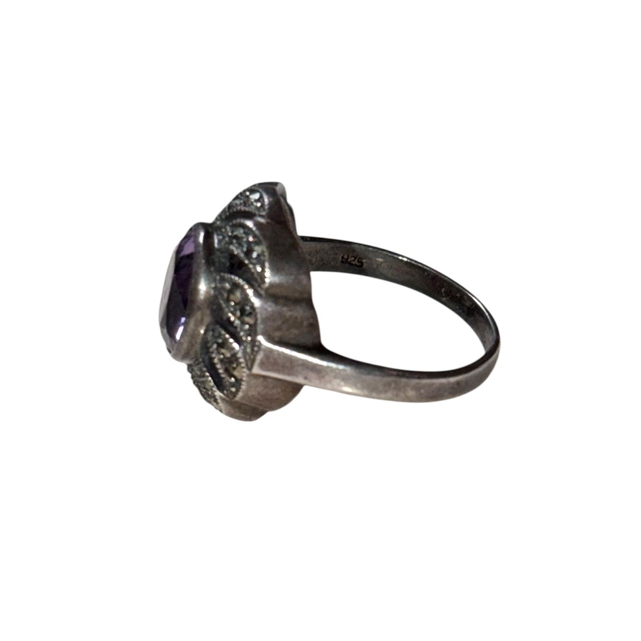 vintage silver amethyst ring