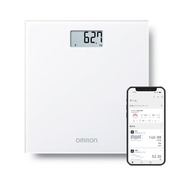 オムロン 体重計 ホワイト HN-300T2-JTW スマホ連動 データ自動転送 自動認識 乗るだけで測定開始 シンプルでおしゃれなデザイン