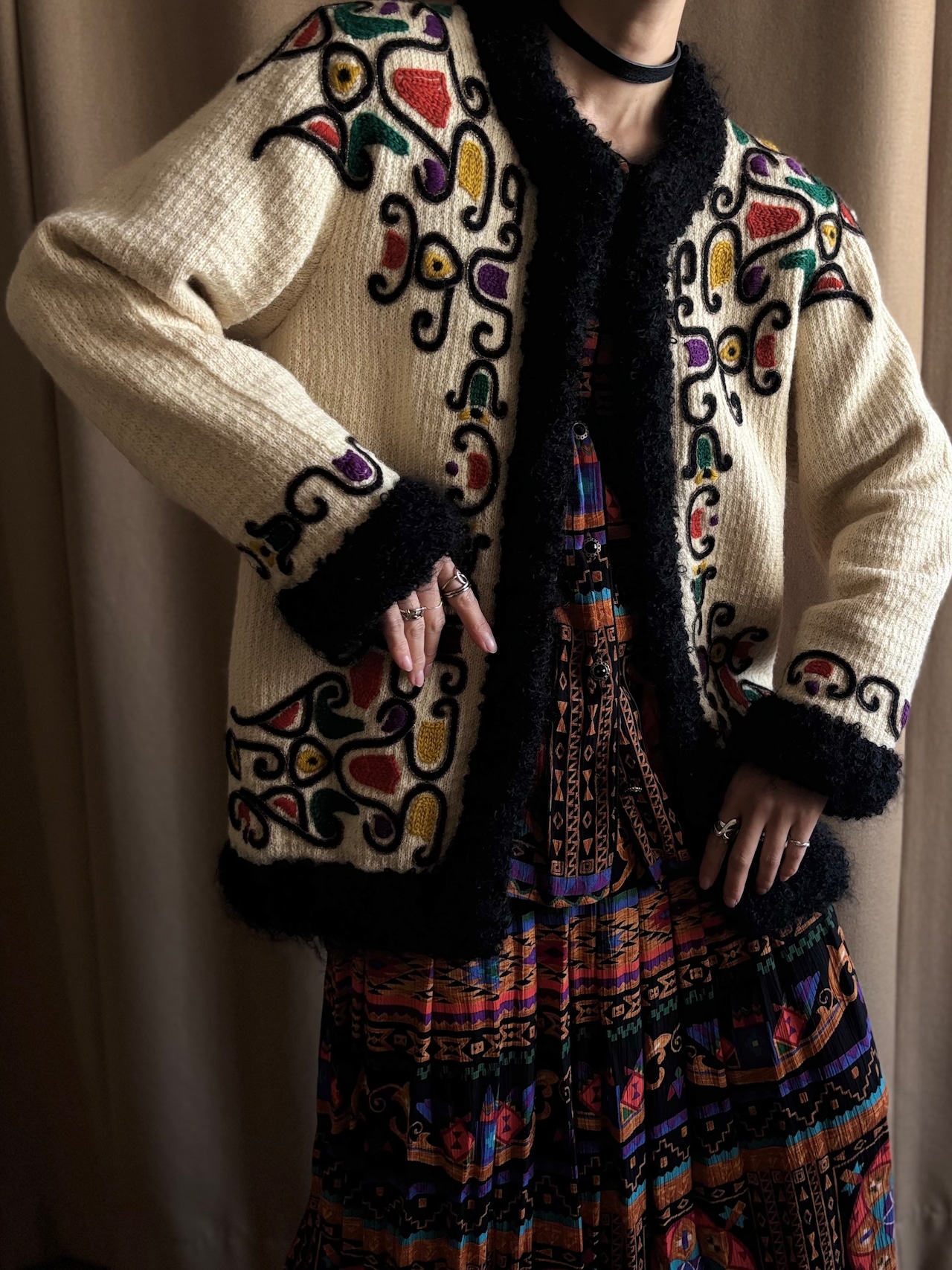 embroidery design knit jacket-5105-12