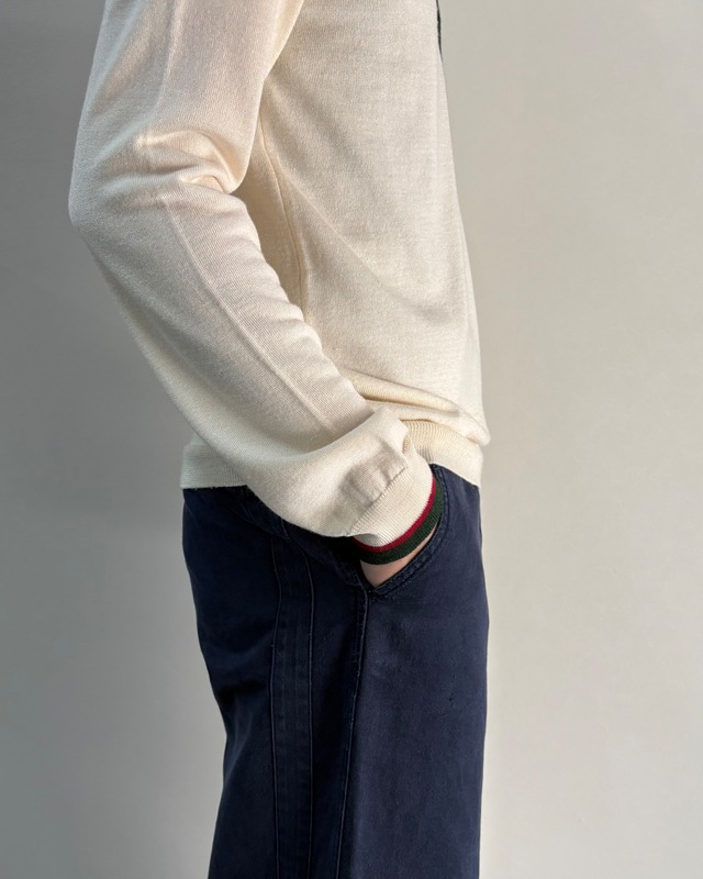 【GUCCI】fake layered henley neck knit
