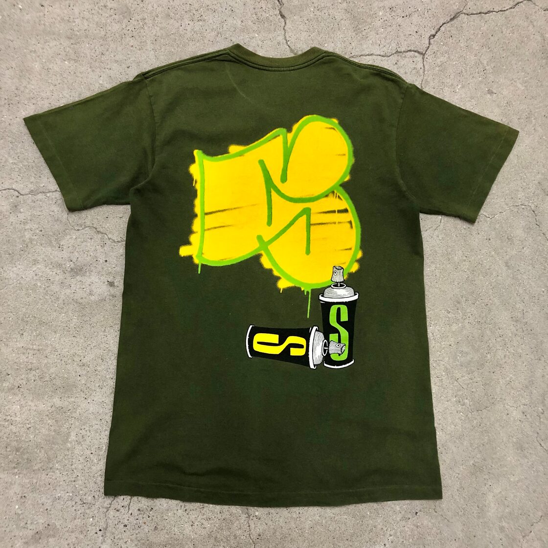 00s OLD STUSSY/Spray can Tee/紺タグ/M/スプレー缶/グラフィック/T 
