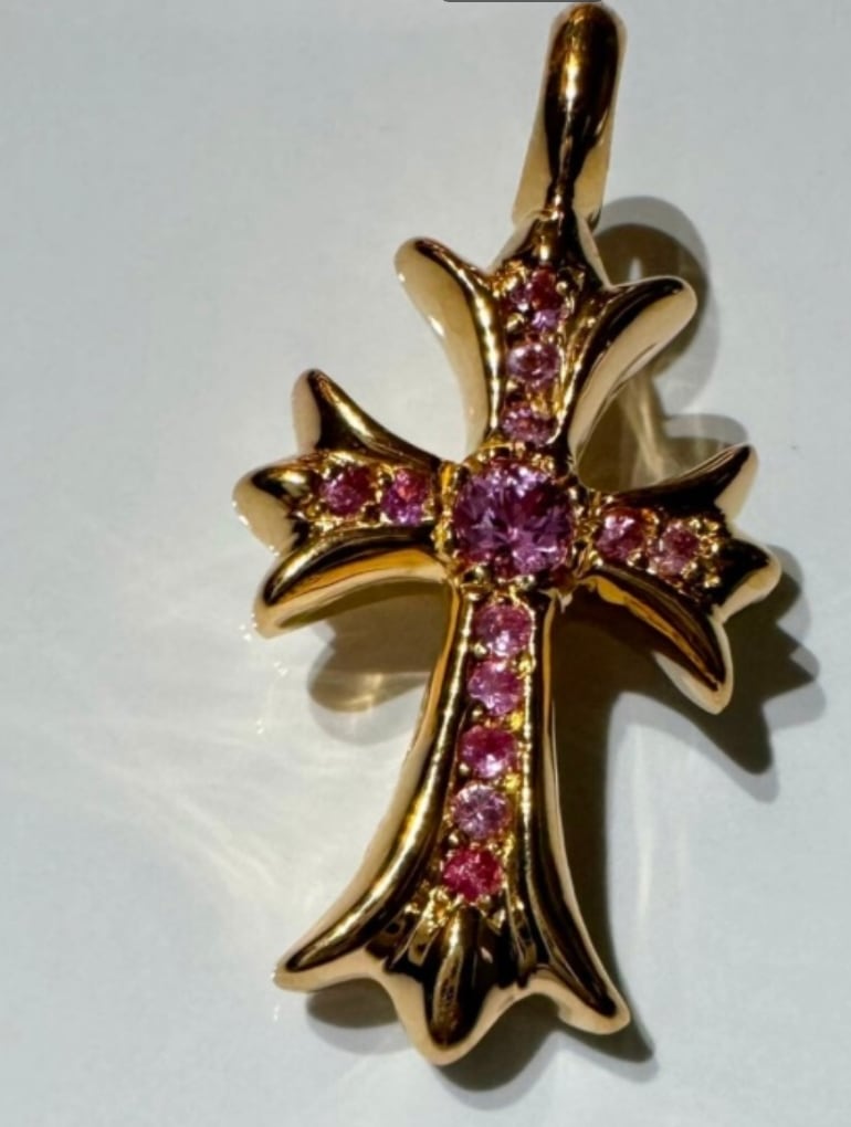 CHROME HEARTS クロムハーツ タイニーファットクロス PAVEピンク CHROME HEARTS クロムハーツ タイニーファットクロス PAVEピンク