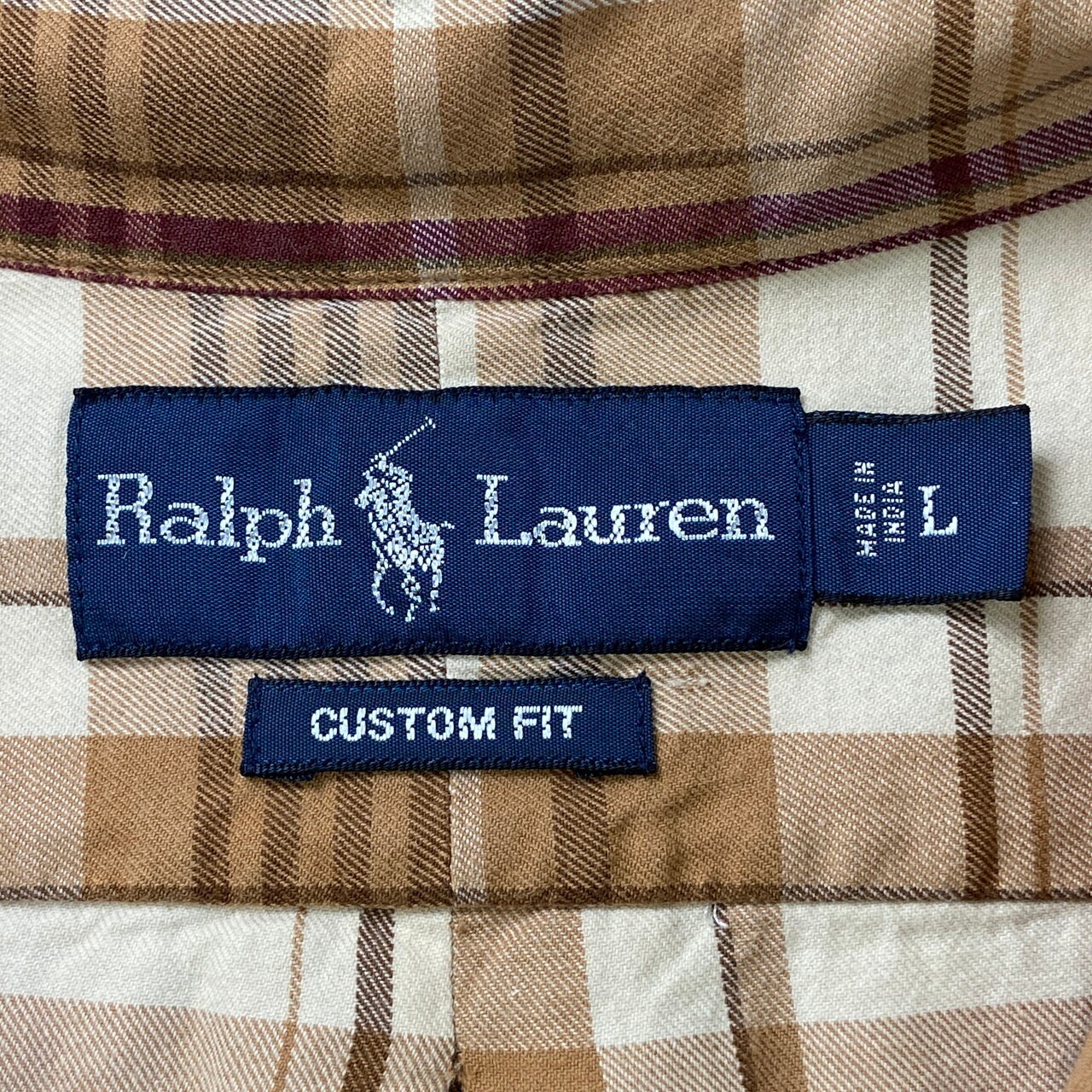 Ralph Lauren ラルフローレン CUSTOM FIT 長袖 マドラスチェックシャツ 