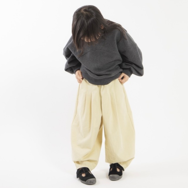 【25AW】mimi poupons(ミミプポン)ツータックパンツ YELLOW(8y/10y)