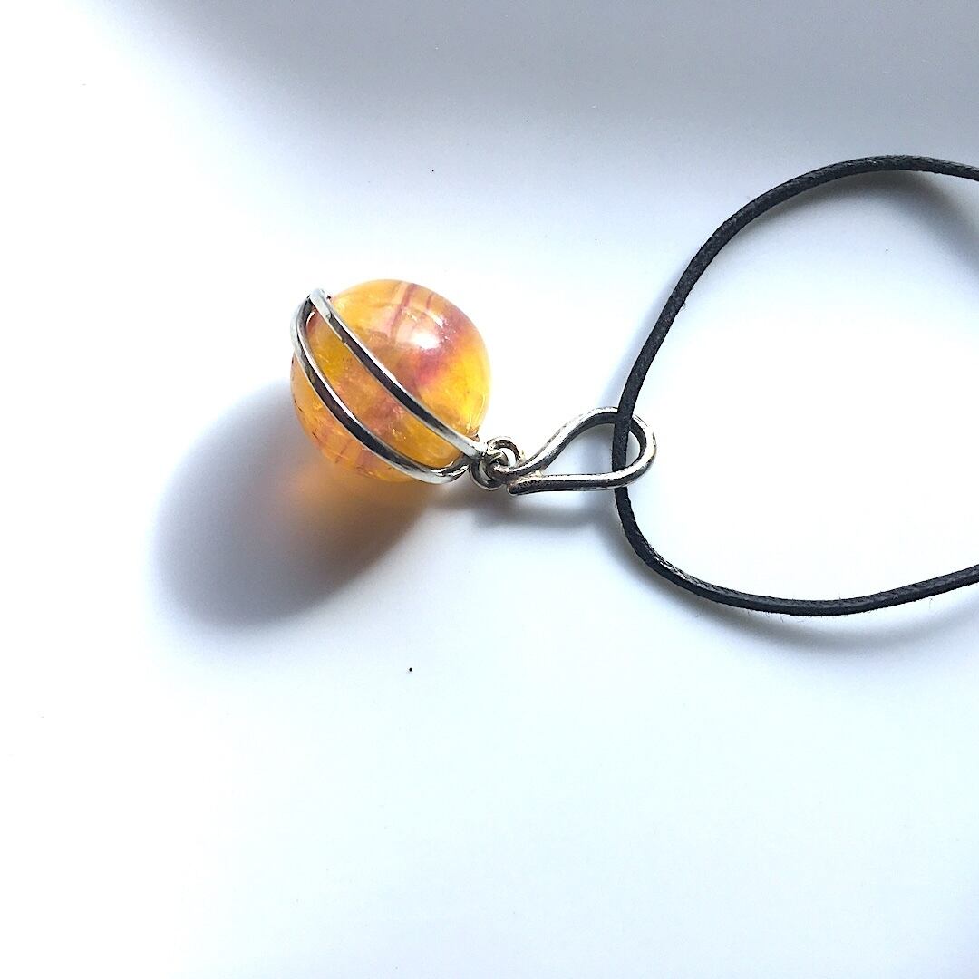 【一点物】✦SV925✦⋆.·Jupiter&CresecentMoon✦フローライトころころボールネックレス·.⋆✦