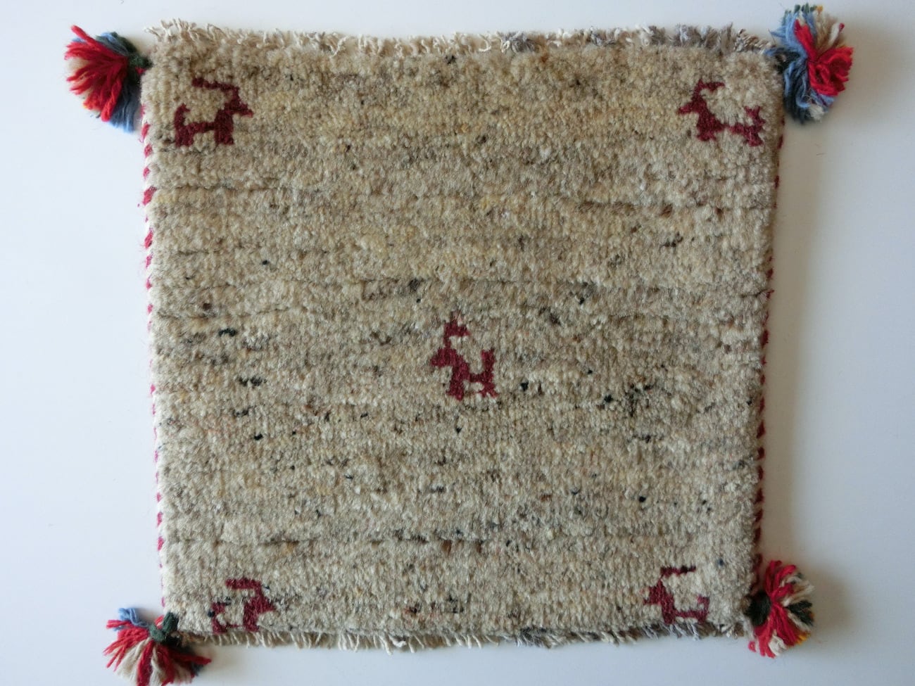 ペルシャ産 手織りギャッベ【座布団サイズ】P25-2