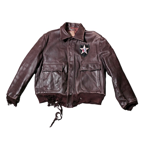 50sVintage Damage BikerLeatherJacket